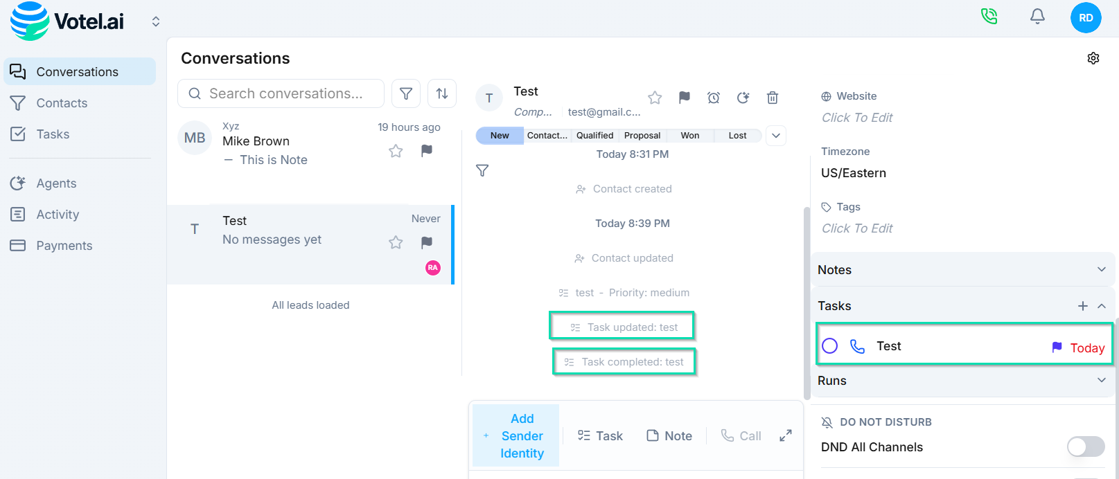 Task and Conversation Linking